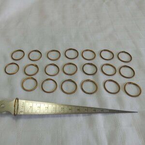 20 vintage Brass Hoops with top hole 16 mm inside ring 18mm outside ring